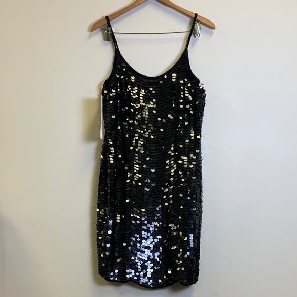 Chaudry Dresses & Skirts - Chaudry Black Sequin Mini Slip Dress - Women's Evening Party Dress